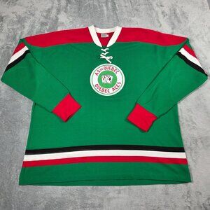 Quebec Aces Jersey Mens XXL Green Ebbets Field Flannels Retro Hockey Beliveau #9